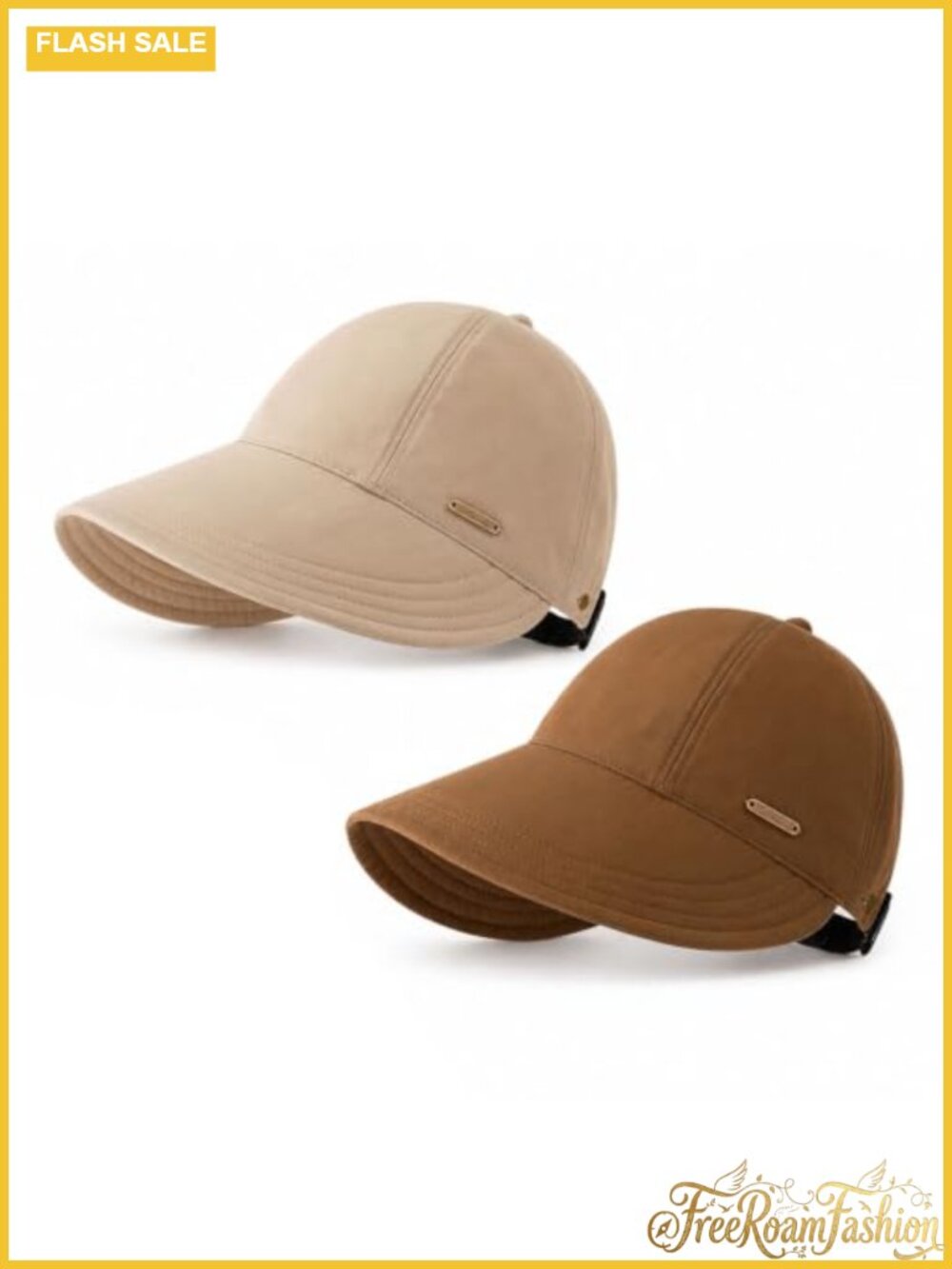 2 Pack Wide Brim Sun Visors for Women Adjustable Ponytail